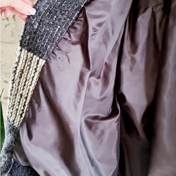 Vintage Doncaster Patchwork Wool Blend Jacket Coat Black & White Size M? - Picture 7 of 16